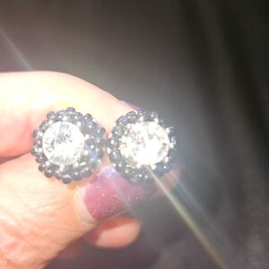 WHBM  Sparkly Black Stud Earrings